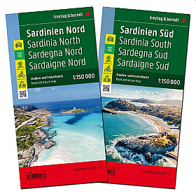 Sardinija 1:150.000 (Komplet 2 kart, Top 10 znamenitosti)
