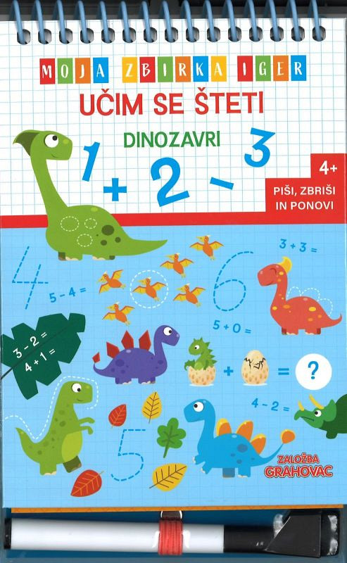 Učim se šteti: Dinozavri 4+