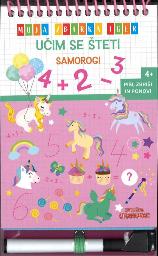 Učim se šteti: Samorogi 4+, 3-6 let, 6-8 let