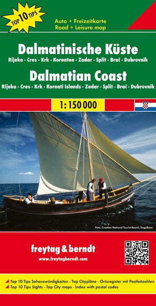 Dalmatinska obala 1:150.000 (Top 10 znamenitosti)