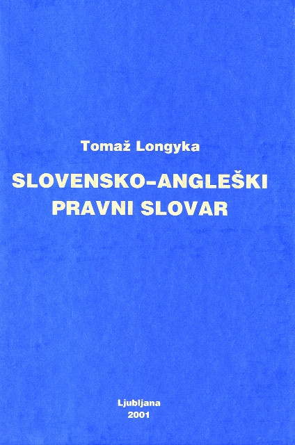 Slovensko-angleški pravni slovar