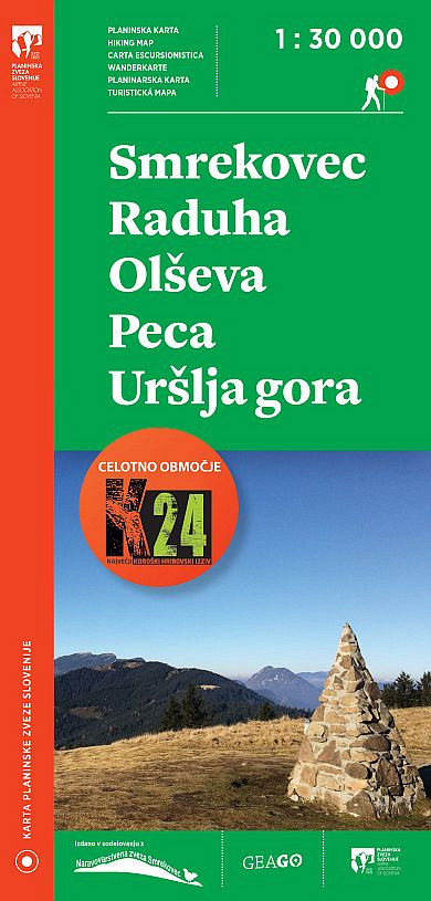 Smrekovec, Raduha, Olševa, Peca, Uršlja gora – 1 : 30.000