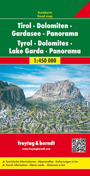 Tirolska, Dolomiti, Gardsko jezero 1:450.000