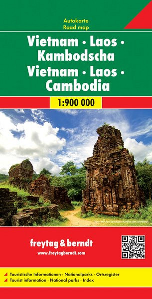 Vietnam, Laos, Kambodža 1:900.000