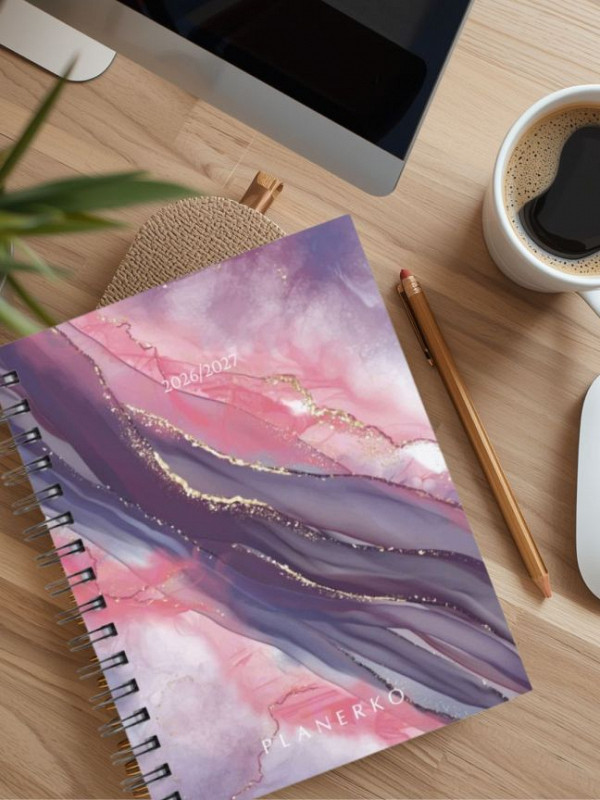 Planerko: Šolski planer 26/27 (Blush Marble)