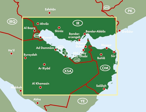 Arabski emirati (Perzijski zaliv, Kuvajt, Oman) 1:1 600 000