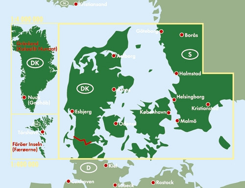 Danska, Grenlandija, Ferski otoki 1:400 000