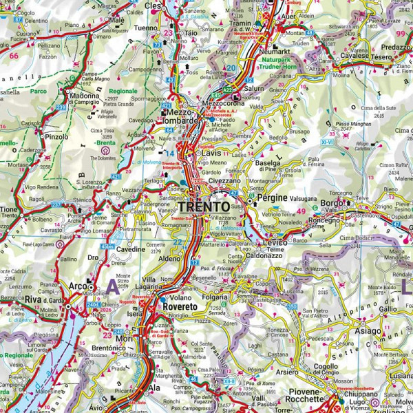 Tirolska – Dolomiti – Gardsko jezero – Panorama 1:450.000