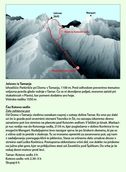 Jalovec in Mangart - 1 : 25.000