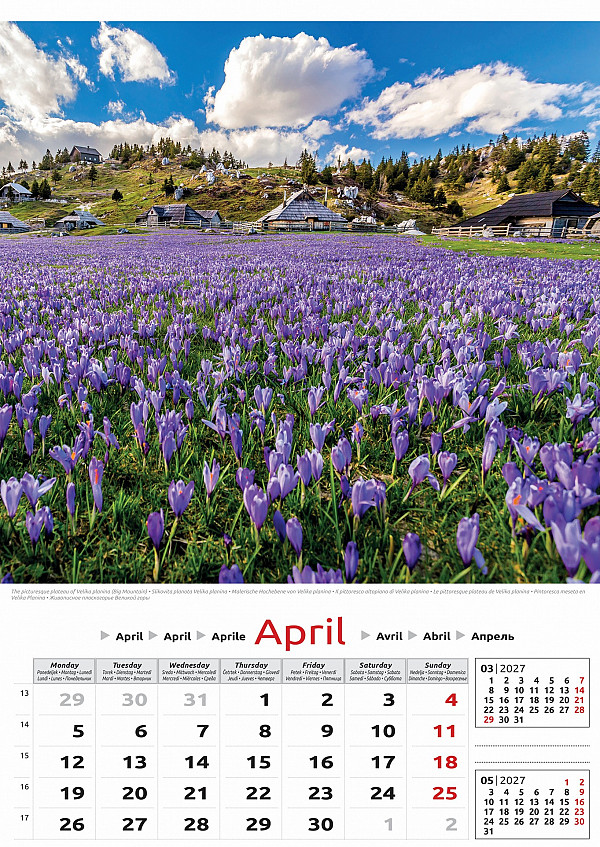 Stenski koledar Slovenija 2027