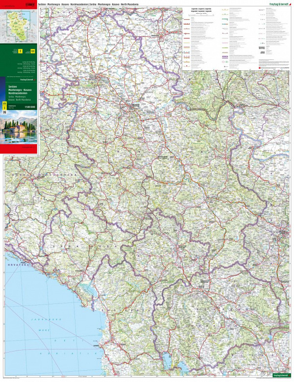 Srbija, Črna gora, Kosovo, Severna Makedonija 1:500.000