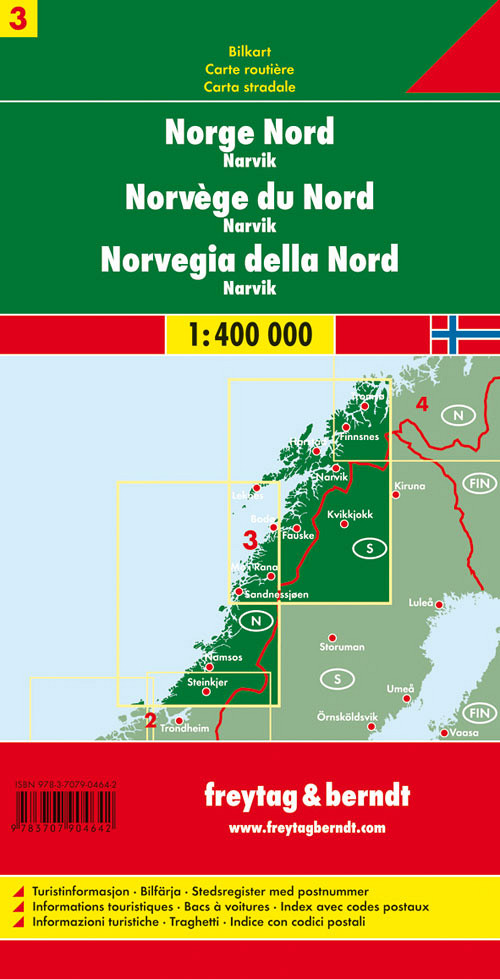 Norveška Sever – Narvik 1:400.000