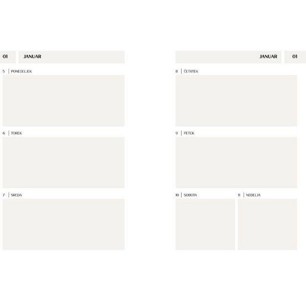 Letni planer: Pure White 2026