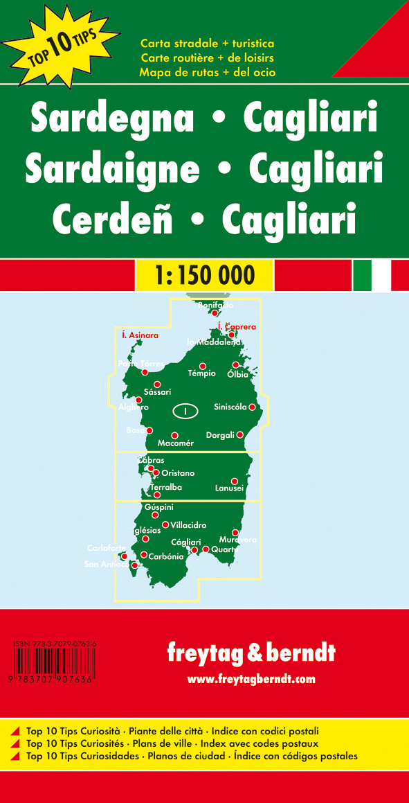 Sardinija-Cagliari 1:150 000 (Top 10 znamenitosti)