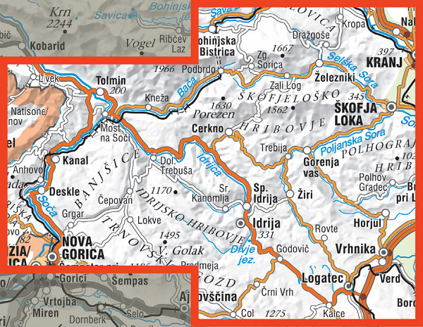 Škofjeloško, Cerkljansko in Idrijsko hribovje – 1 : 50.000